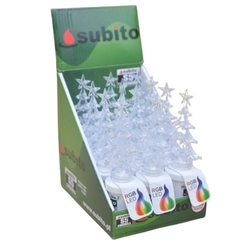 ZNICZ ELEKTRYCZNY ŚWIĄTECZNY wkład LED CHOINKA 17 cm RGB S5 SUBITO