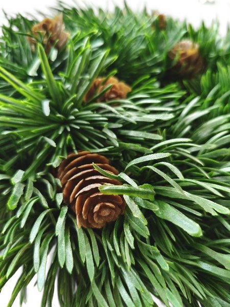 WIANEK OZDOBNY Z SZYSZKAMI 25 cm