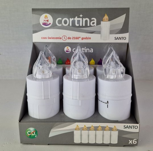 Wkład LED do zniczy Cortina biały 15cm