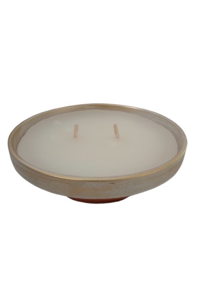 Znicz zalewany  otwarty parafinowy z złotym otokiem 16 godzin