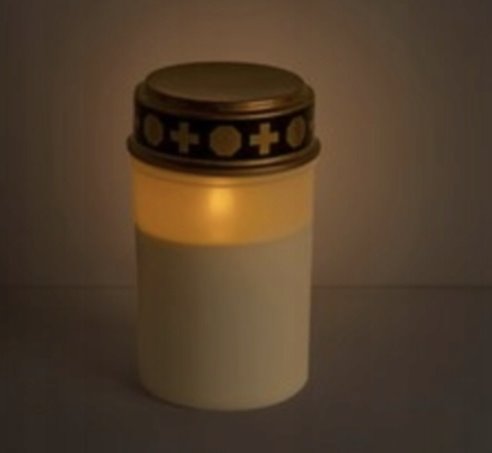 Znicz LED Elektroniczny Pamięciowy Outdoor Biały Realistyczny Płomień