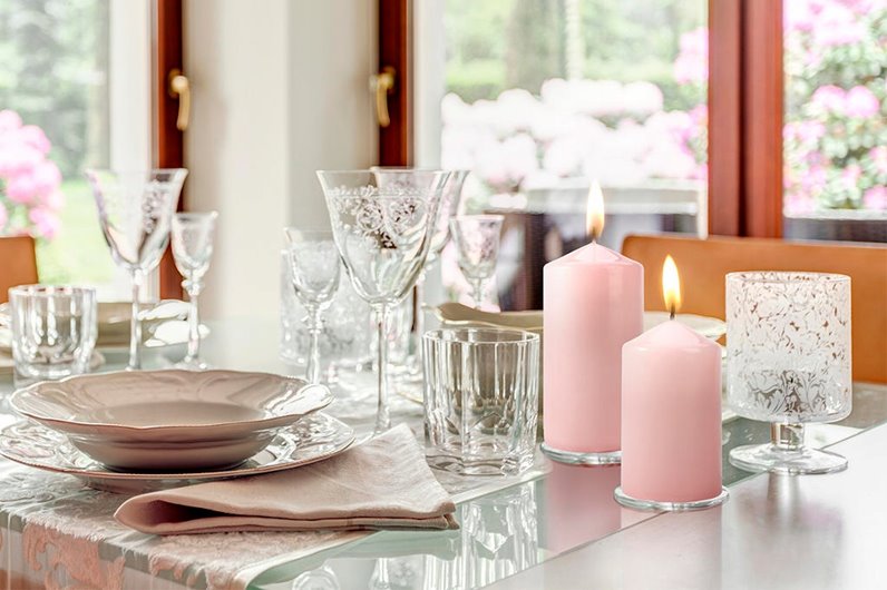 JASNY RÓŻ Świeca walec bezzapachowa BISPOL AURA PARAFINOWA 10CM 30H 210G