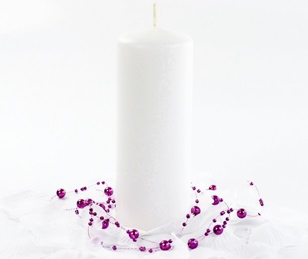 Świeca Klasyczna Duża Walec BISPOL Aura sw80/250-090 - BIAŁA 25cm / 160h