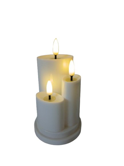 Świeca świeczka led dekoracyjna biała potrójna 15cm*8cm