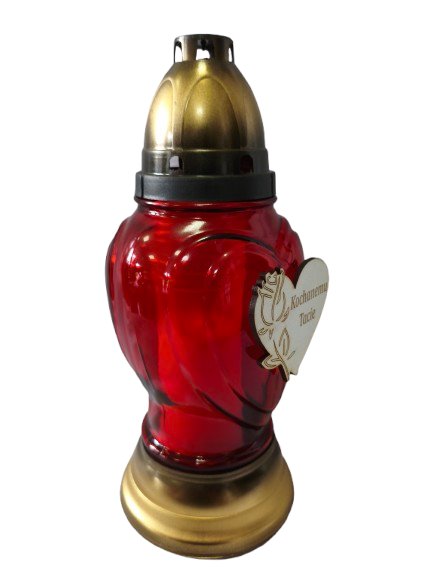 Znicz Szklany Serce Kochanemu Tacie Czerwony