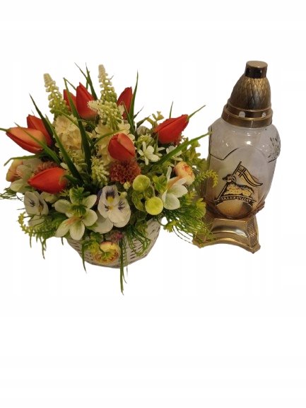 ZNICZ WIELKANOCNY 31 cm Aplikacja złoty Baranek Alleluja