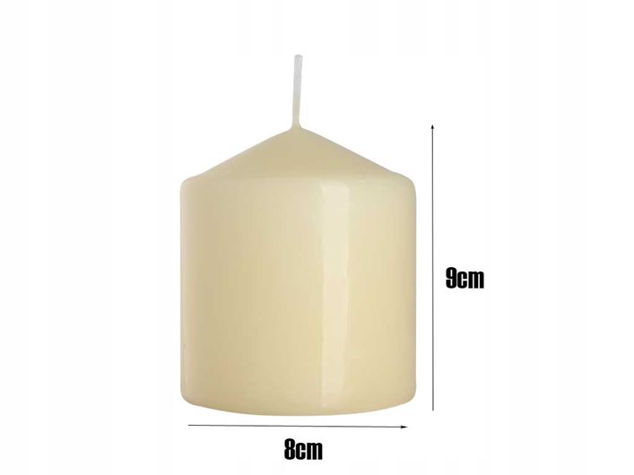 Świeca parafinowa Bezzapachowa Aura Bispol ecru 80/90