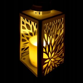 Lampion LED ozdobny na grób do ogrodu Cortina AŻUROWY 20,5cm