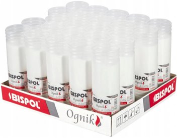 Bispol OGNIK wkład parafinowy do zniczy 17,5cm 4 dni WP4 zgrzewka 24 sztuki