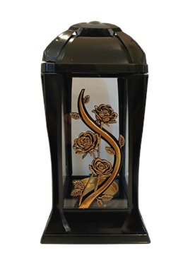 Kapliczka nowoczesna czarna z złotymi dodatkami 30 cm