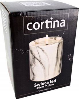 Świeca marmurkowa Cortina 4/23/NWH-G LED 10 cm