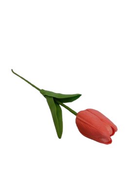 Tulipan ciemny róż  sztuczny kwiat z silikonowy 34 cm 1 szt.