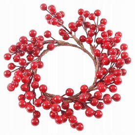 Wianek ozdobny 25 cm czerwony