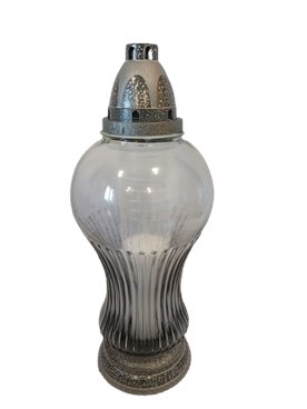 Znicz całoroczny przydymione szkło grafitowy 33 cm