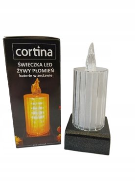 Wkład LED do zniczy XL ŻYWY PŁOMIEŃ Świeczka baterie w zestawie Cortina15cm