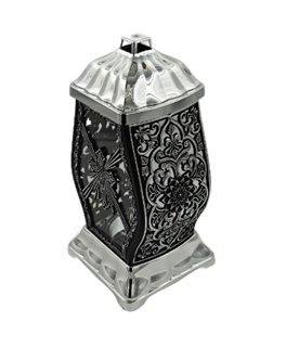 Lampion znicz szklany Z8 czarny, srebrny metalizowany 38 wys.