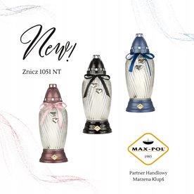 Znicz 1051 NT Czarny Wstążka Serduszka Max-Pol