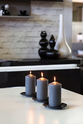 Świeca parafinowa Bezzapachowa Aura Bispol ecru 80/150