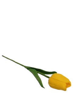 Tulipan żółty sztuczny kwiat z silikonowy 34 cm 1 szt.