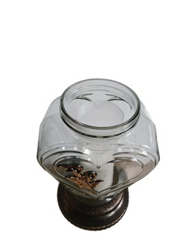 Znicz szklany złoty z kalią P-109 całoroczny 33 cm