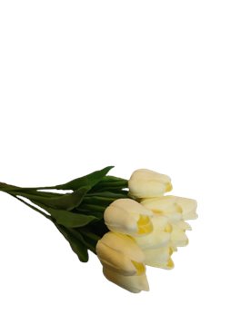 Tulipan silikonowy ecru sztuczny kwiat 34 cm 1 szt.