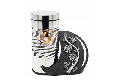 ZNICZ METALOWY SOLARNY Paris Florence SREBRNY FOTOWOLTAICZNY 23 cm