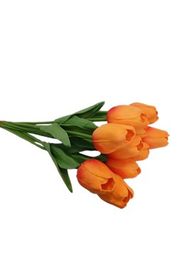 Tulipan silikonowy pomarańczowy sztuczny kwiat 34 cm 1 szt.