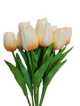 Tulipan silikonowy cieniowany pomarańczowy sztuczny kwiat 34 cm 1 szt.