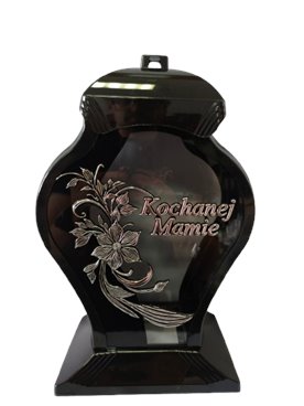 Znicz szklany kapliczka "Kochanej mamie" Srebrny