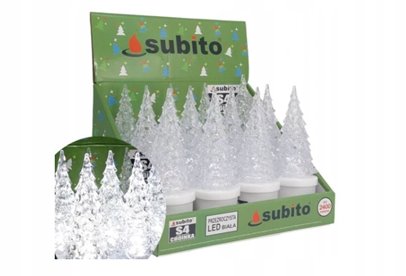 Wkład LED CHOINKA BIAŁA do zniczy Subito CHOINKA 17,5 cm Boże Narodzenie