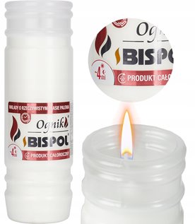 Wkład do zniczy 4 dniowy parafinowy Ognik WP4 Bispol 17,5 cm