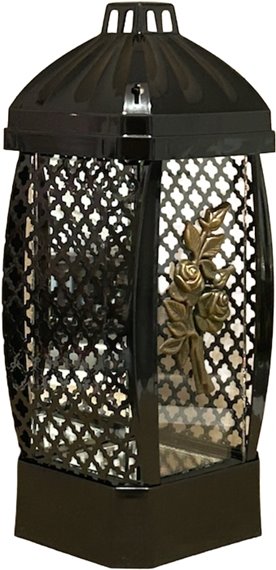 ZNICZ SZKLANY Kapliczka Glamour z różą stary kolor