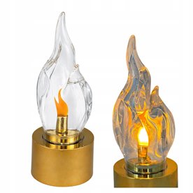 Wkład LED do Zniczy Efekt Płomienia Złoty 15 cm