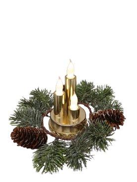 Świeczka led dekoracyjna złota potrójne ciepłe światło 14cm*8cm