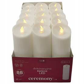Wkład LED na Baterie Ceremony Świeca elektryczna do Zniczy LC5 15cm 15szt