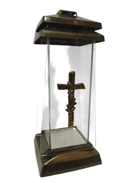 Kapliczka z krzyżem i różą złota trapez