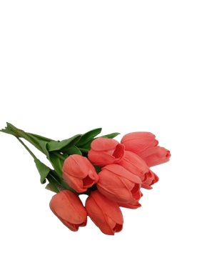 Tulipan ciemny róż  sztuczny kwiat z silikonowy 34 cm 1 szt.