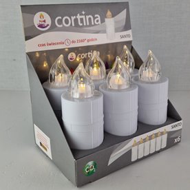 Wkład LED do zniczy Cortina biały 15cm