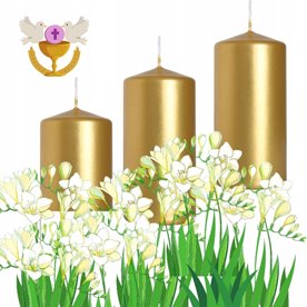 ZŁOTY METALIK Świeca walec BISPOL AURA ŚWIECZKA PARAFINOWA 10CM 20H 150G