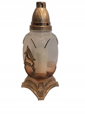 ZNICZ WIELKANOCNY 31 cm Aplikacja złoty Baranek Alleluja