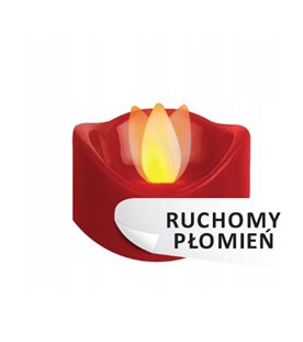 CORTINA świeca led RUCHOMY PŁOMIEŃ CZERWONA 17,5/5CM 1 SZTUKA