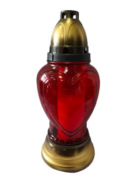 Znicz Szklany Serce Kochanemu Tacie Czerwony