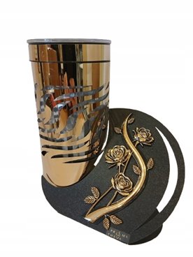 ZNICZ METALOWY SOLARNY Paris Florence ZŁOTY FOTOWOLTAICZNY 23 cm