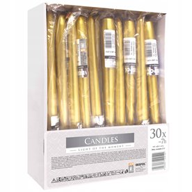 ŚWIECA STOŻKOWA STOŻEK BISPOL 1szt ZŁOTY METAIK