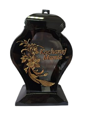 Znicz szklany kapliczka "Kochanej mamie" złota