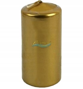 ZŁOTY METALIK Świeca walec BISPOL AURA ŚWIECZKA PARAFINOWA 10CM 20H 150G