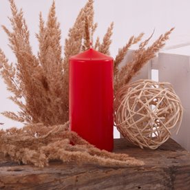 Świeca walec czerwona 70/150 palenie 66h AURA