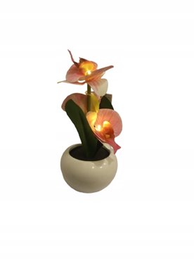 Sztuczna Orchidea Oświetlenie LED Sztuczne Kwiaty Rośliny w Doniczce 21 cm