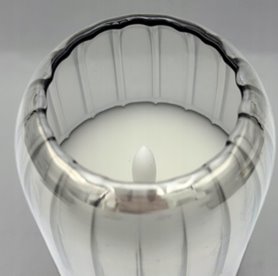 Świeca LED Szklana Wkład LED do Zniczy Świeczka na Baterie Szara 12,5 x 7,5