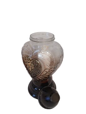 Znicz całoroczny w kształcie serca przydymiany łosoś Max Pol 37 cm